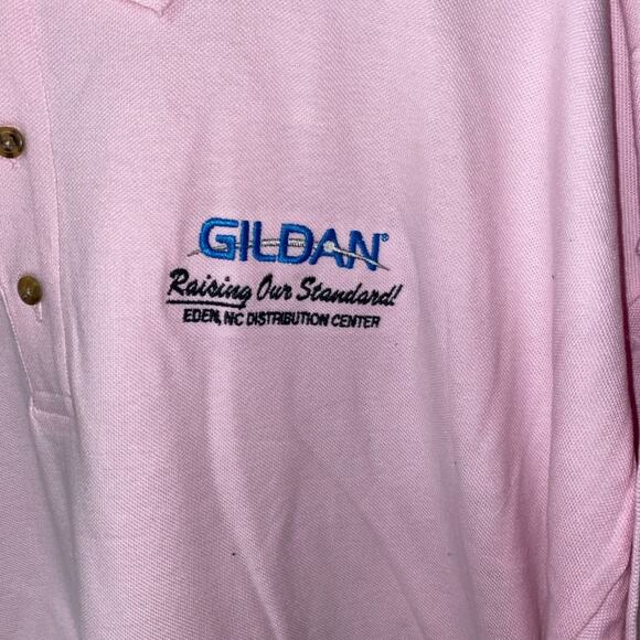 Gildan Pink Logo Polo Shirt Men’s Size 2XL - Picture 3 of 6